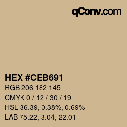 カラーコード: HEX #CEB691 | qconv.com