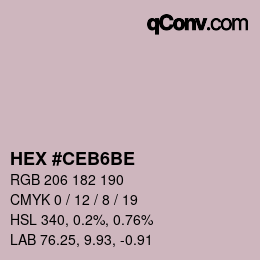 Color code: HEX #CEB6BE | qconv.com