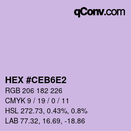 Color code: HEX #CEB6E2 | qconv.com