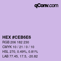 Color code: HEX #CEB6E6 | qconv.com