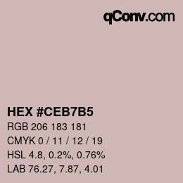 Color code: HEX #CEB7B5 | qconv.com