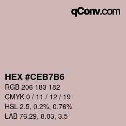 カラーコード: HEX #CEB7B6 | qconv.com
