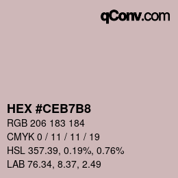 颜色代码: HEX #CEB7B8 | qconv.com