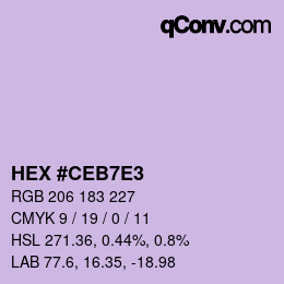 Color code: HEX #CEB7E3 | qconv.com