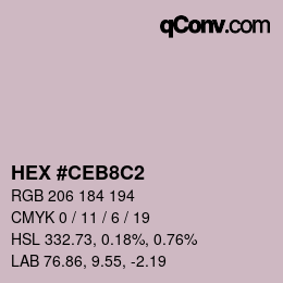 Color code: HEX #CEB8C2 | qconv.com