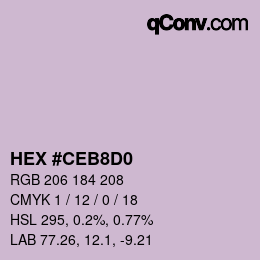 Farbcode: HEX #ceb8d0 | qconv.com