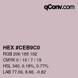 Color code: HEX #CEB9C0 | qconv.com