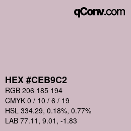 カラーコード: HEX #CEB9C2 | qconv.com