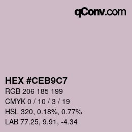 Color code: HEX #CEB9C7 | qconv.com