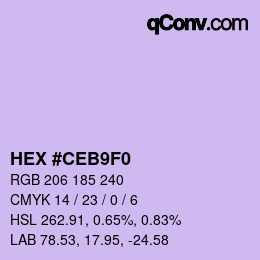 カラーコード: HEX #CEB9F0 | qconv.com