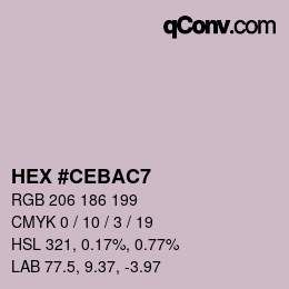 Color code: HEX #CEBAC7 | qconv.com