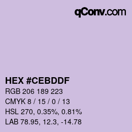 Farbcode: HEX #CEBDDF | qconv.com