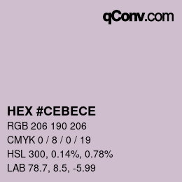 Farbcode: HEX #CEBECE | qconv.com