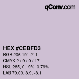 カラーコード: HEX #CEBFD3 | qconv.com