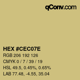 Color code: HEX #CEC07E | qconv.com