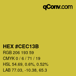 カラーコード: HEX #CEC13B | qconv.com