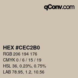 カラーコード: HEX #CEC2B0 | qconv.com