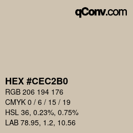 Color code: HEX #CEC2B0 | qconv.com