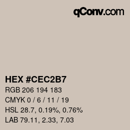 カラーコード: HEX #CEC2B7 | qconv.com
