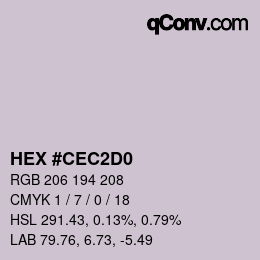 Color code: HEX #CEC2D0 | qconv.com