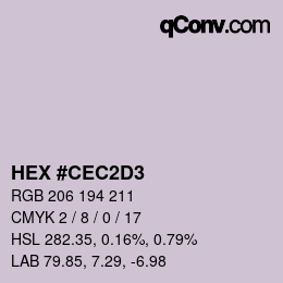 カラーコード: HEX #CEC2D3 | qconv.com