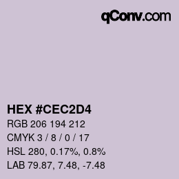 カラーコード: HEX #CEC2D4 | qconv.com