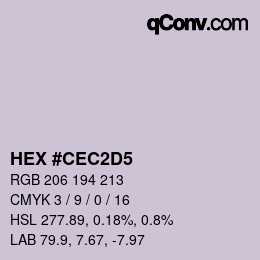 カラーコード: HEX #CEC2D5 | qconv.com