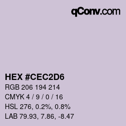 颜色代码: HEX #CEC2D6 | qconv.com