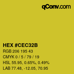 Color code: HEX #CEC32B | qconv.com