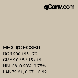 Color code: HEX #CEC3B0 | qconv.com