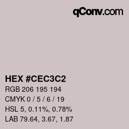 Color code: HEX #CEC3C2 | qconv.com