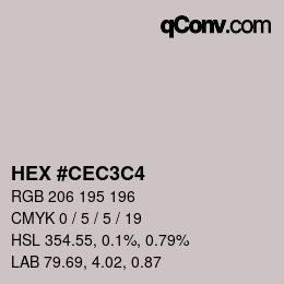 Color code: HEX #CEC3C4 | qconv.com