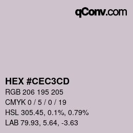 Color code: HEX #CEC3CD | qconv.com