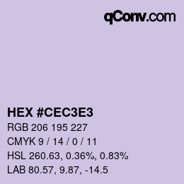 カラーコード: HEX #CEC3E3 | qconv.com