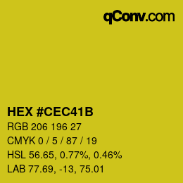 Color code: HEX #CEC41B | qconv.com