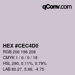 Color code: HEX #CEC4D0 | qconv.com