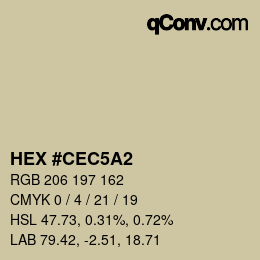Color code: HEX #CEC5A2 | qconv.com