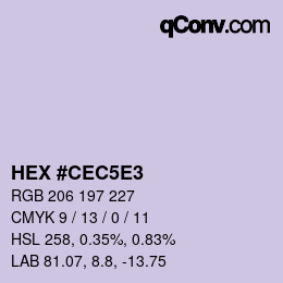 Color code: HEX #CEC5E3 | qconv.com