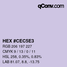 カラーコード: HEX #CEC5E3 | qconv.com