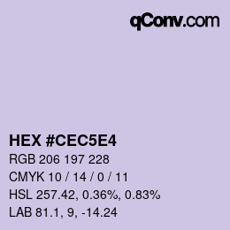 Farbcode: HEX #CEC5E4 | qconv.com