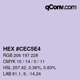 カラーコード: HEX #CEC5E4 | qconv.com