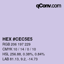 Farbcode: HEX #CEC5E5 | qconv.com