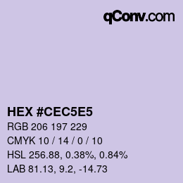 Color code: HEX #CEC5E5 | qconv.com