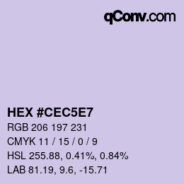 Farbcode: HEX #CEC5E7 | qconv.com