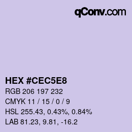 颜色代码: HEX #CEC5E8 | qconv.com