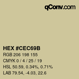 Color code: HEX #CEC69B | qconv.com