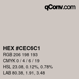 Farbcode: HEX #CEC6C1 | qconv.com