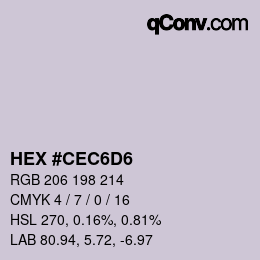 Color code: HEX #CEC6D6 | qconv.com