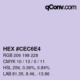 Color code: HEX #CEC6E4 | qconv.com