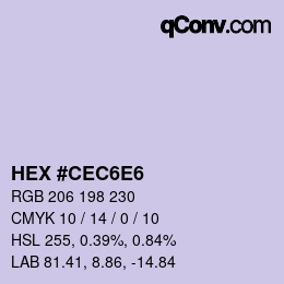 Color code: HEX #CEC6E6 | qconv.com